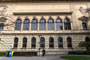 Fototapeta premium Palais de Rumine (Rumine Palace) is a late 19th-century building in Florentine Renaissance style at the old town of Lausanne. Photo taken March 18th, 2022, Lausanne, Switzerland.