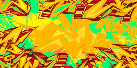 Abstract Colorful Urban Street Art Graffiti Style Vector Illustration Background Template