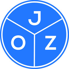 JOZ letter logo design on black background. JOZ creative  initials letter logo concept. JOZ letter design.