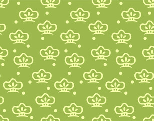Japanese Pine Leaf Motif Vector Seamless Pattern