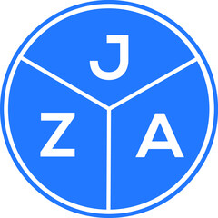 JZA letter logo design on white background. JZA creative circle letter logo concept. JZA letter design. 