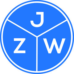 Fototapeta premium JZW letter logo design on white background. JZW creative circle letter logo concept. JZW letter design.