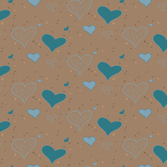 Vector seamless pattern with hearts. Pattern for textiles, wallpaper, wrapping paper, scrapbooking.