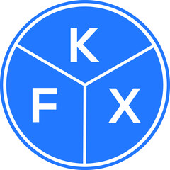 Obraz premium KFX letter logo design on White background. KFX creative Circle letter logo concept. KFX letter design. 