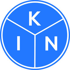 KIN letter logo design on White background. KIN creative Circle letter logo concept. KIN letter design. 