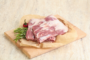 Raw pork ribs for cooking