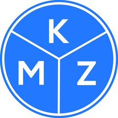 KMZ letter logo design on White background. KMZ creative Circle letter logo concept. KMZ letter design. 