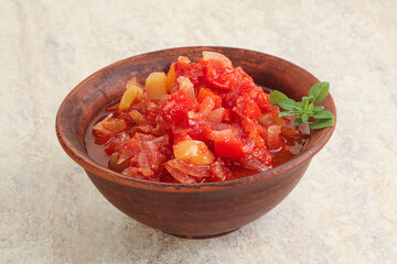 Hungary vegetarian Lecho with vegetables
