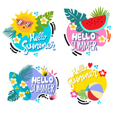 logo label summer concepts banner design watermelon ball Surfboard