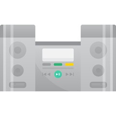 Stereo music system vector icon isolated on white