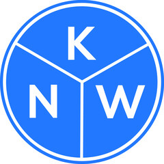 KNW letter logo design on White background. KNW creative Circle letter logo concept. KNW letter design. 