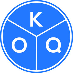 KOQ letter logo design on White background. KOQ  creative Circle letter logo concept. KOQ letter design.