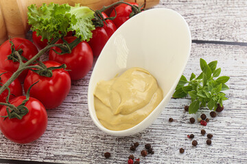 Spicy Mustard sauce in the bowl