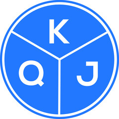 KQJ letter logo design on White background. KQJ creative Circle letter logo concept. KQJ letter design. 