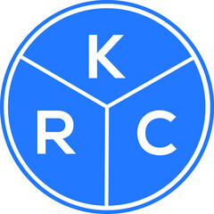 Fototapeta premium KRC letter logo design on White background. KRC creative Circle letter logo concept. KRC letter design. 