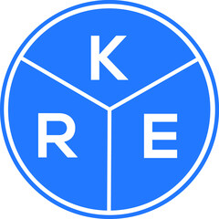 KRE letter logo design on White background. KRE creative Circle letter logo concept. KRE letter design. 