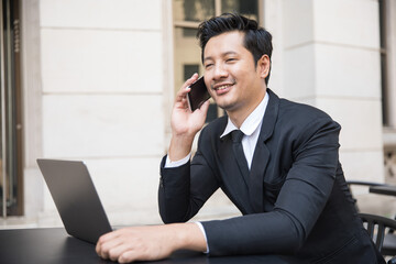 Asian Businessman Outdoors