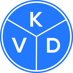 KVD letter logo design on White background. KVD creative Circle letter logo concept. KVD letter design. 