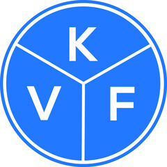KVF letter logo design on White background. KVF creative Circle letter logo concept. KVF letter design. 
