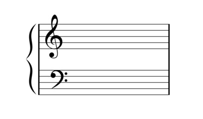 Sketch music staff on transparent background. Vector lines for notes. © Sasha