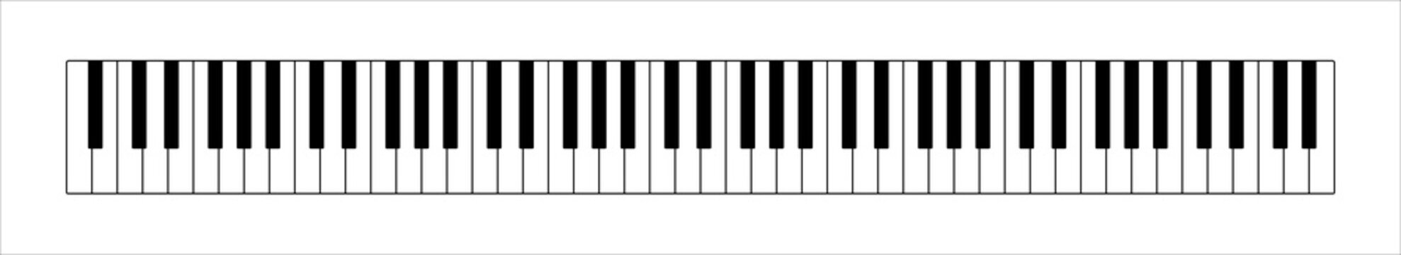 Piano keyboard. Piano vector diagram. Musical instrument illustration.
