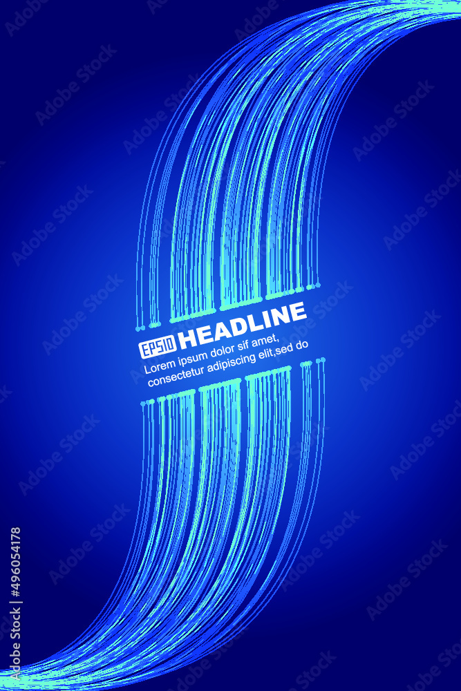 Poster blue technology particle lines internet technology big data texture background