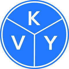 KVY letter logo design on White background. KVY creative Circle letter logo concept. KVY letter design. 
