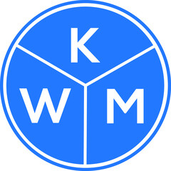 KWM letter logo design on White background. KWM creative Circle letter logo concept. KWM letter design. 