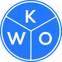 KWO letter logo design on White background. KWO creative Circle letter logo concept. KWO letter design. 