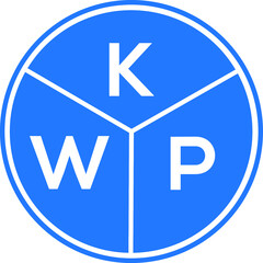 KWP letter logo design on White background. KWP creative Circle letter logo concept. KWP letter design. 
