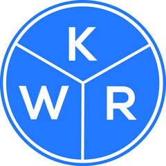 KWR letter logo design on White background. KWR creative Circle letter logo concept. KWR letter design. 

