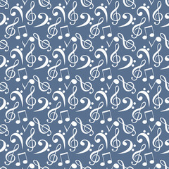 Musical notes seamless pattern. Vector illustration
