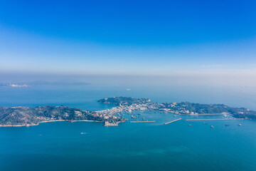 Aerial view of Cheung Chau, Famous vacation location in outter island of Hong Kong