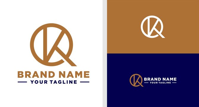 QK LOGO MONOGRAM LINE EDITABLE