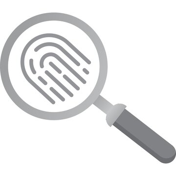 Fingerprint Under Loupe Vector Suspicion Flat Icon