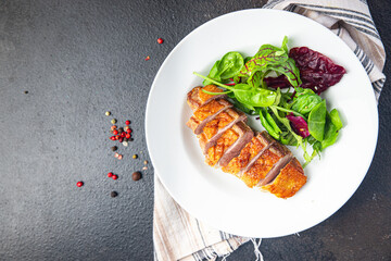 fried duck breast poultry bbq grill meat healthy food fresh meal food snack on the table copy space food background 