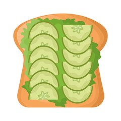 cucumber and lettuce toast