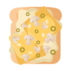 cheese and mushrooms toast