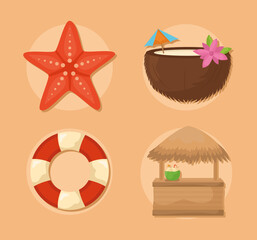 four beach items