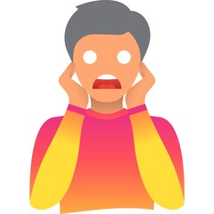 Shocked man character vector flat icon isolated