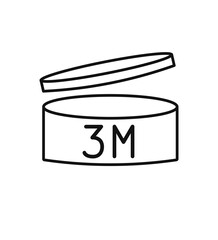 Expiration date 3 month icon. Period after opening symbol. Vector Illustration.