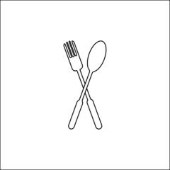 spoon and fork icon vector illustration image