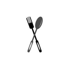 spoon and fork icon vector illustration image