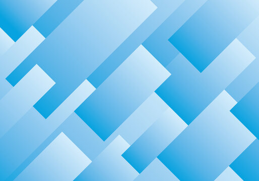 青のグラデーションの四角形で構成された抽象的な背景イラスト