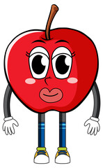 Red apple with arms and legs