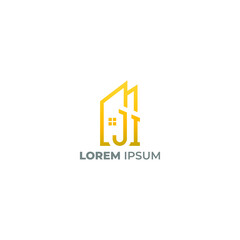 Obraz premium Creative JI House Logo Design.