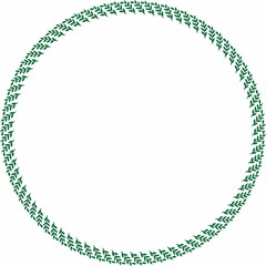 Round frame. Circle Ornamental decorative frame with leaves and floral element
