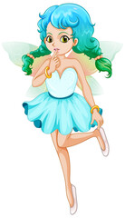 Fototapeta na wymiar Beautiful fairy girl cartoon character