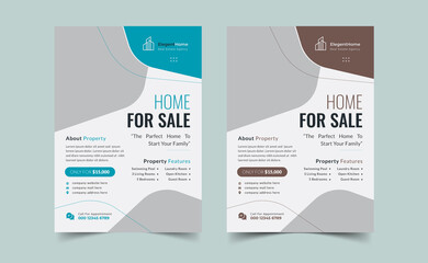 Home Sale Real Estate Flyer Template, Professional home sale flyer design template, corporate real estate flyer design.