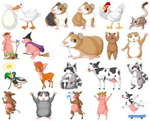 Set of different kids of animals